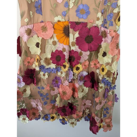 Milly Hannah Embroidered Floral Sleeveless Mini Dress (Altered) - Picture 9 of 11